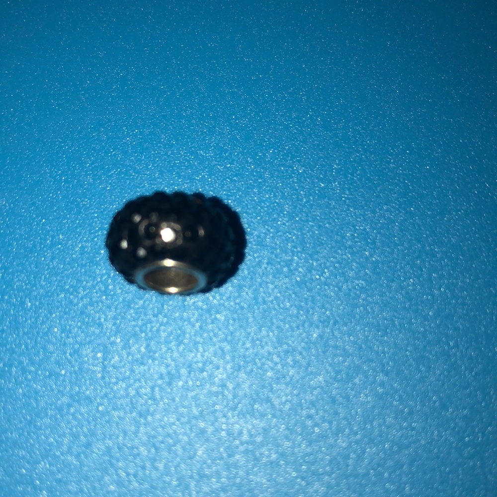 Black sparkle Bead Fits TROLLBEAD Bracelet